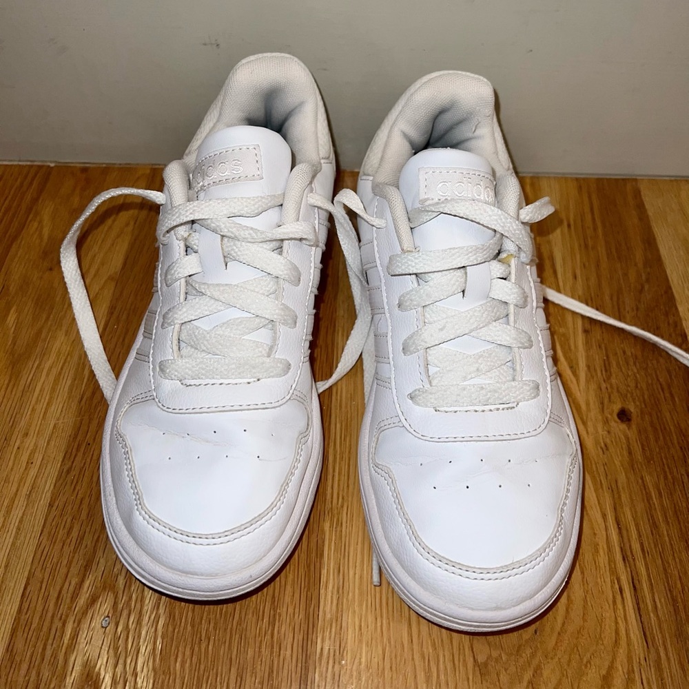 Size 3 white Adidas shoes
